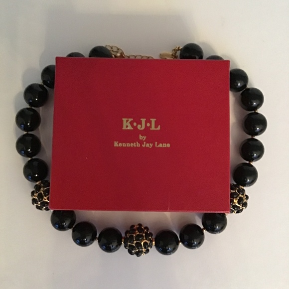 Kenneth Jay Lane Black pearl + pave necklace - Picture 10 of 10